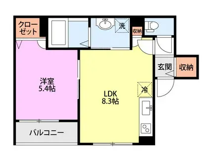 王子本町1丁目AP(1LDK/2階)の間取り写真