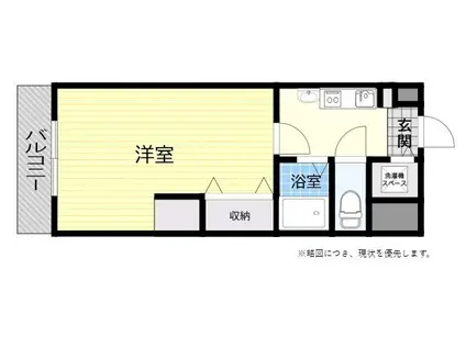 フォブール大手町(1K/6階)の間取り写真