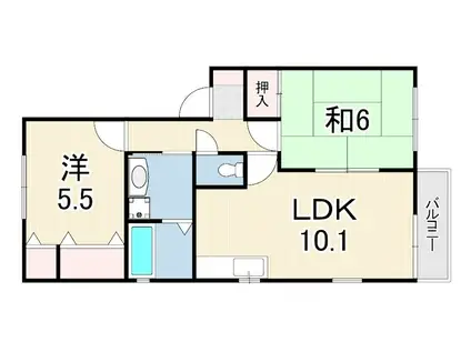 クレール(2LDK/2階)の間取り写真