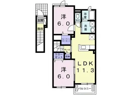 R・SグランツII(2LDK/2階)の間取り写真