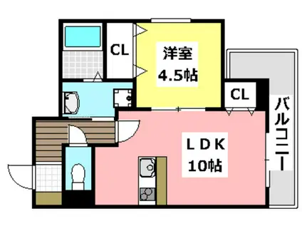 LIEN LE REVE(1LDK/3階)の間取り写真