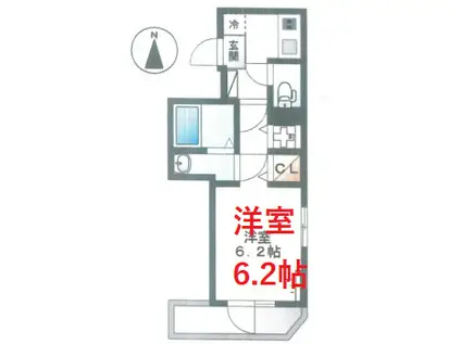 NEW SOLEIL NAKANOBU(1K/4階)の間取り写真
