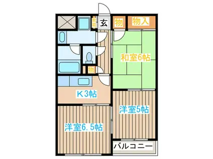 プレジオ泉(3K/2階)の間取り写真