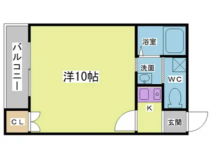 サンハイツ鈴蘭台(1K/2階)の間取り写真