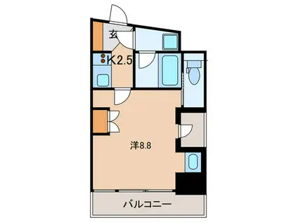 ティエドゥール麻布台(1K/7階)の間取り写真