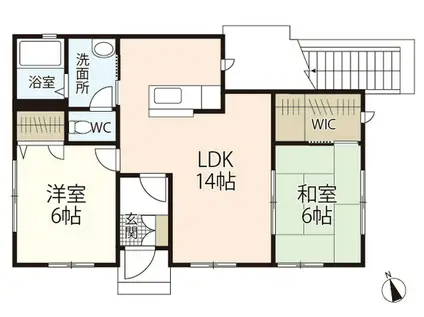 メゾンボナール B棟(2LDK/1階)の間取り写真