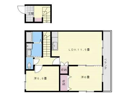 ブリックコート(2LDK/2階)の間取り写真