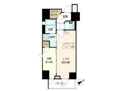 オープンレジデンシア虎ノ門(1LDK/8階)の間取り写真