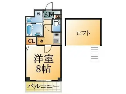 クレアドル須磨(1K/5階)の間取り写真