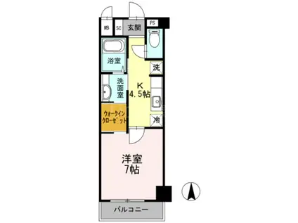 セレース川崎大師(1K/3階)の間取り写真