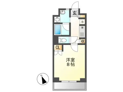 ガーデンハイツマルタカⅡ(1K/4階)の間取り写真