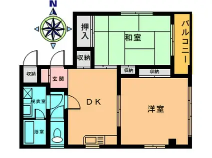 ゼフィール東十条(2DK/1階)の間取り写真