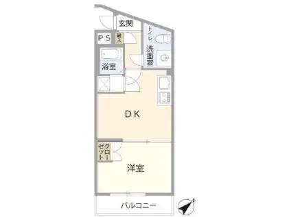 アルカンシェール三軒茶屋(1DK/1階)の間取り写真