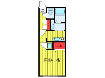 MODULOR白山II(ワンルーム/4階)の間取り写真