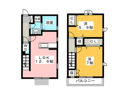 アンタレスEF(2LDK/1階)の間取り写真