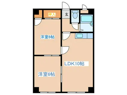 レジデンス岡田A(2LDK/1階)の間取り写真