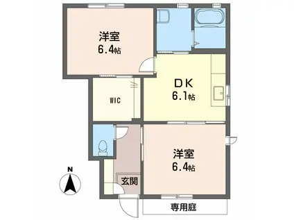 シャーメゾンRI`SE(2DK/1階)の間取り写真