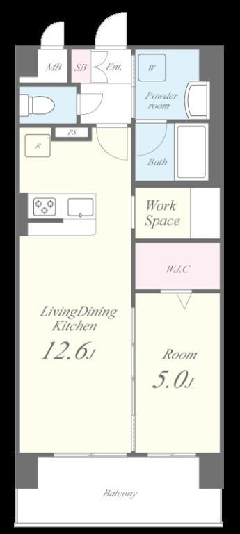 フェリスシエロ堺(1LDK/8階)の間取り写真