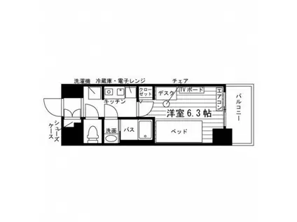 学生会館 FEEL I RESIDENCE(1K/3階)の間取り写真