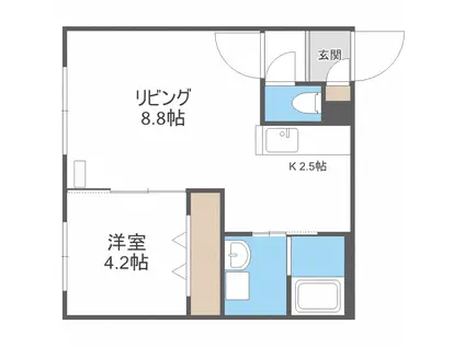 フェリスインフィニートN12(1LDK/4階)の間取り写真