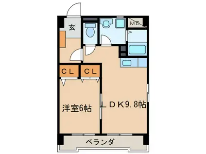 グランシアス(1LDK/5階)の間取り写真