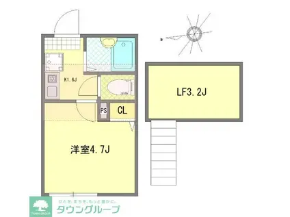 ALBA亀有(1K/3階)の間取り写真