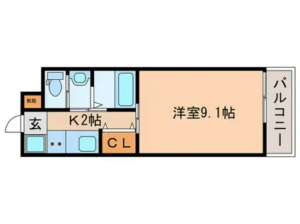 LA VITA東寺(1K/3階)の間取り写真