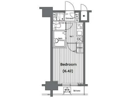 ガラ・グランディ日本橋(1K/3階)の間取り写真
