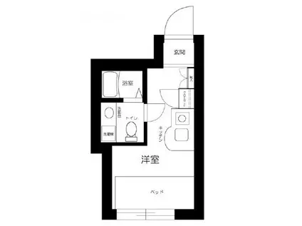 APARTMENT小石川後楽園(ワンルーム/2階)の間取り写真