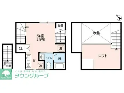 クリア町田(ワンルーム/2階)の間取り写真