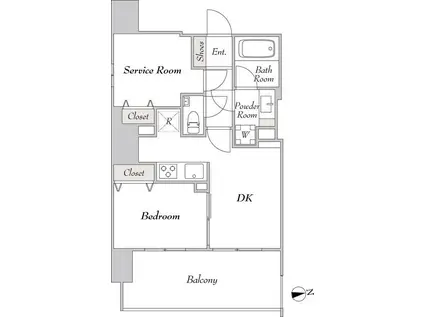 プルミエ市谷薬王寺(1SLDK/12階)の間取り写真