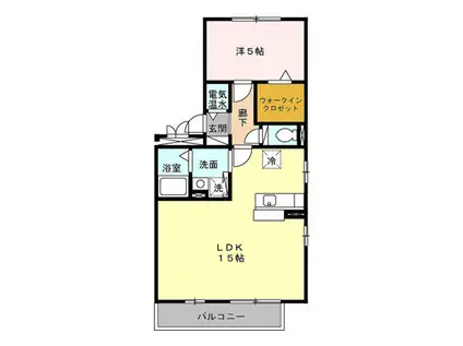 アドバンテージIV 102(1LDK/1階)の間取り写真