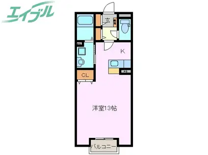 FOUR SEASON A棟(ワンルーム/2階)の間取り写真