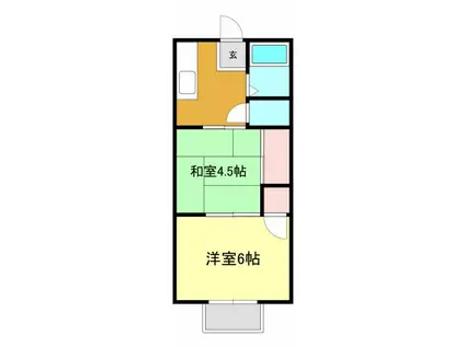 ロイヤルコート(2K/2階)の間取り写真