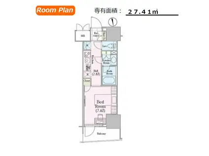 ロイジェントパークス四ツ谷(1K/12階)の間取り写真