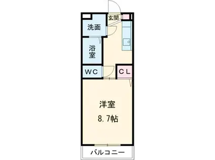 アメニティ江戸橋(1K/1階)の間取り写真
