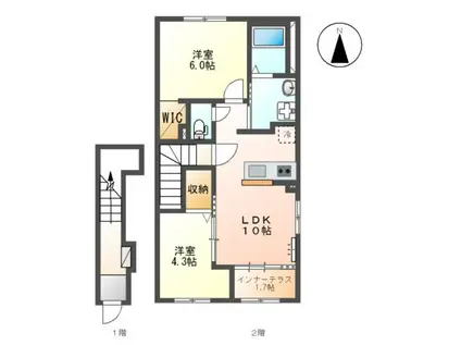 ル シエル(2LDK/2階)の間取り写真