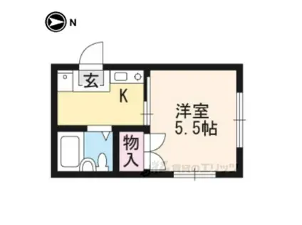 コテージマリン(1K/2階)の間取り写真