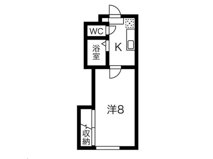 グリーンパーク(1K/2階)の間取り写真
