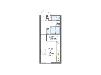 レオパレス住吉B(1K/1階)の間取り写真