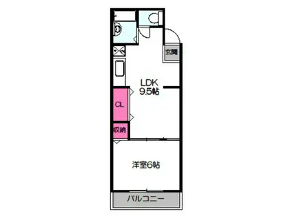 ドリームハイツ(1LDK/3階)の間取り写真