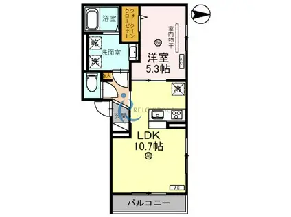 D-ROOM平野IV(1LDK/3階)の間取り写真