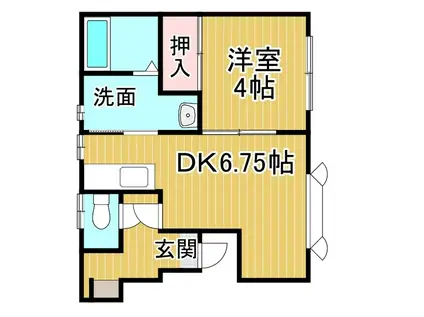 シェルメゾンA(1DK/1階)の間取り写真