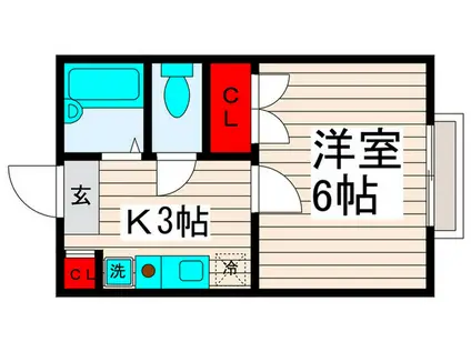 クレアール西新井(1K/1階)の間取り写真