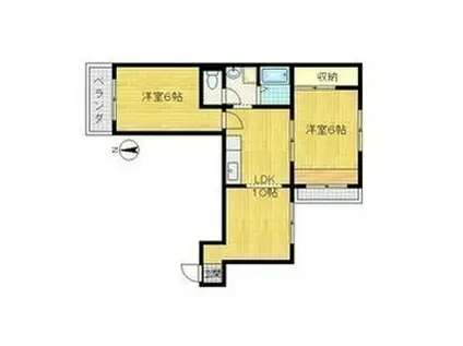 グレースカーサM(2DK/7階)の間取り写真