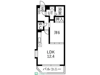 ノブリス港北(1LDK/4階)の間取り写真