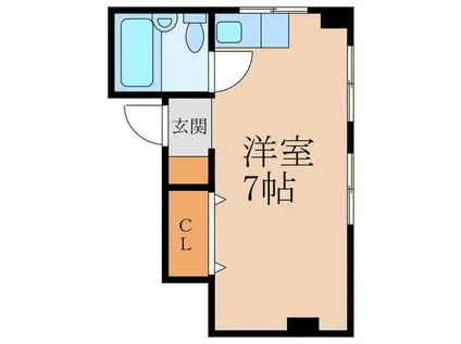 矢口ビル(ワンルーム/2階)の間取り写真