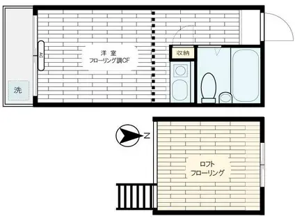 シティハイツ青葉台(ワンルーム/2階)の間取り写真