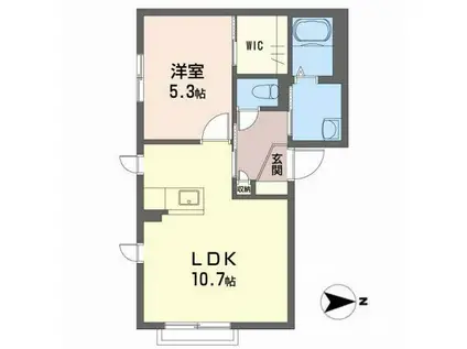 プルミエM(1LDK/1階)の間取り写真