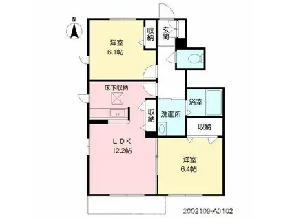 ボナール・K(2LDK/1階)の間取り写真